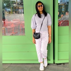 Light purple/lilac top size medium, also good for small and large